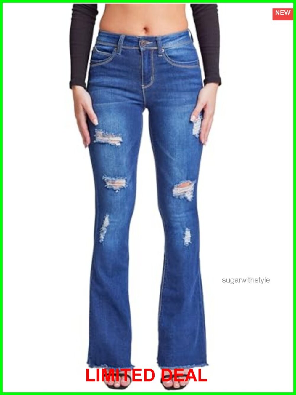 Wannabettabutt High Rise Super Flare Stretch Denim Jeans